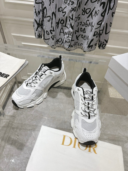 DIOR 25S CHRONO SNEAKER 45ММ З СІТКИ З БІЛОЮ ТА ЧОРНОЮ ТЕЛЯЧОЮ ШКІРОЮ - 35