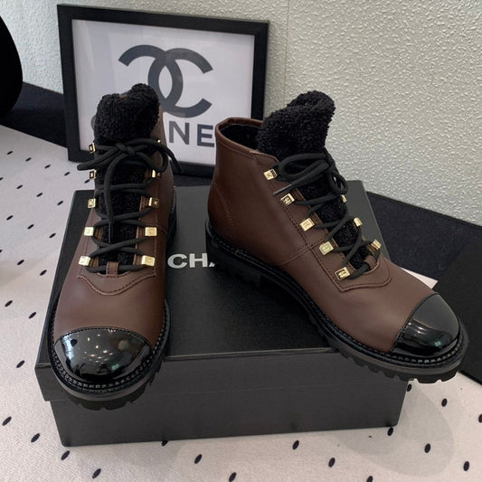 ANKLE BOOTS IN HICKORY BROWN CALFSKIN - 35