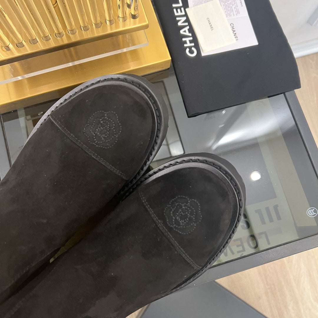 ANKLE BOOTS 4.5 CM IN BLACK LAMB SUEDE - 35