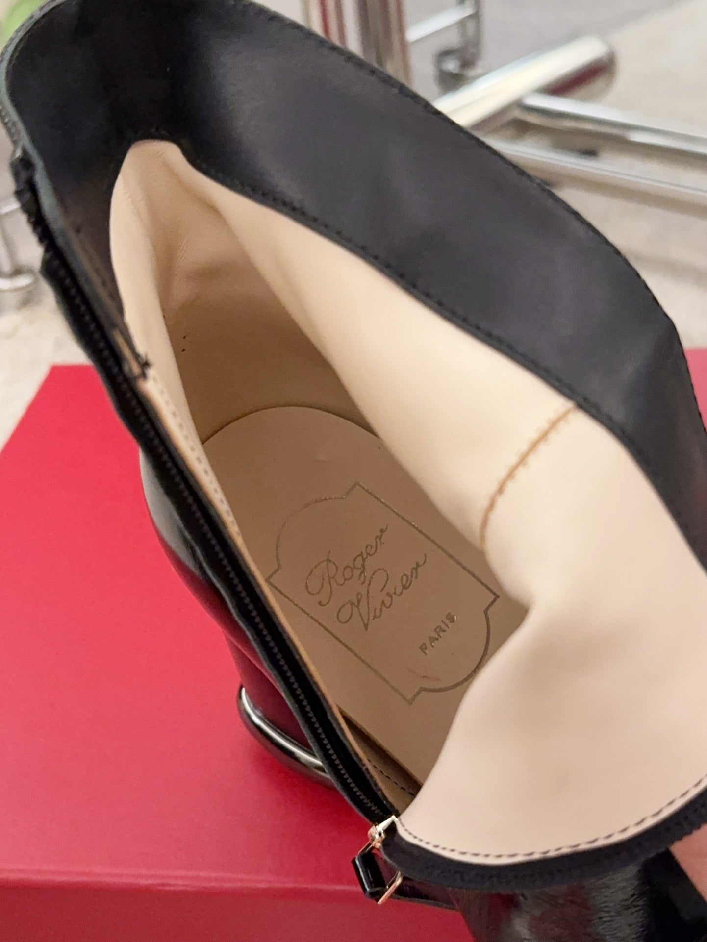 VIV' PODIUM BOOTIES IN BLACK LAMBSKIN - 34