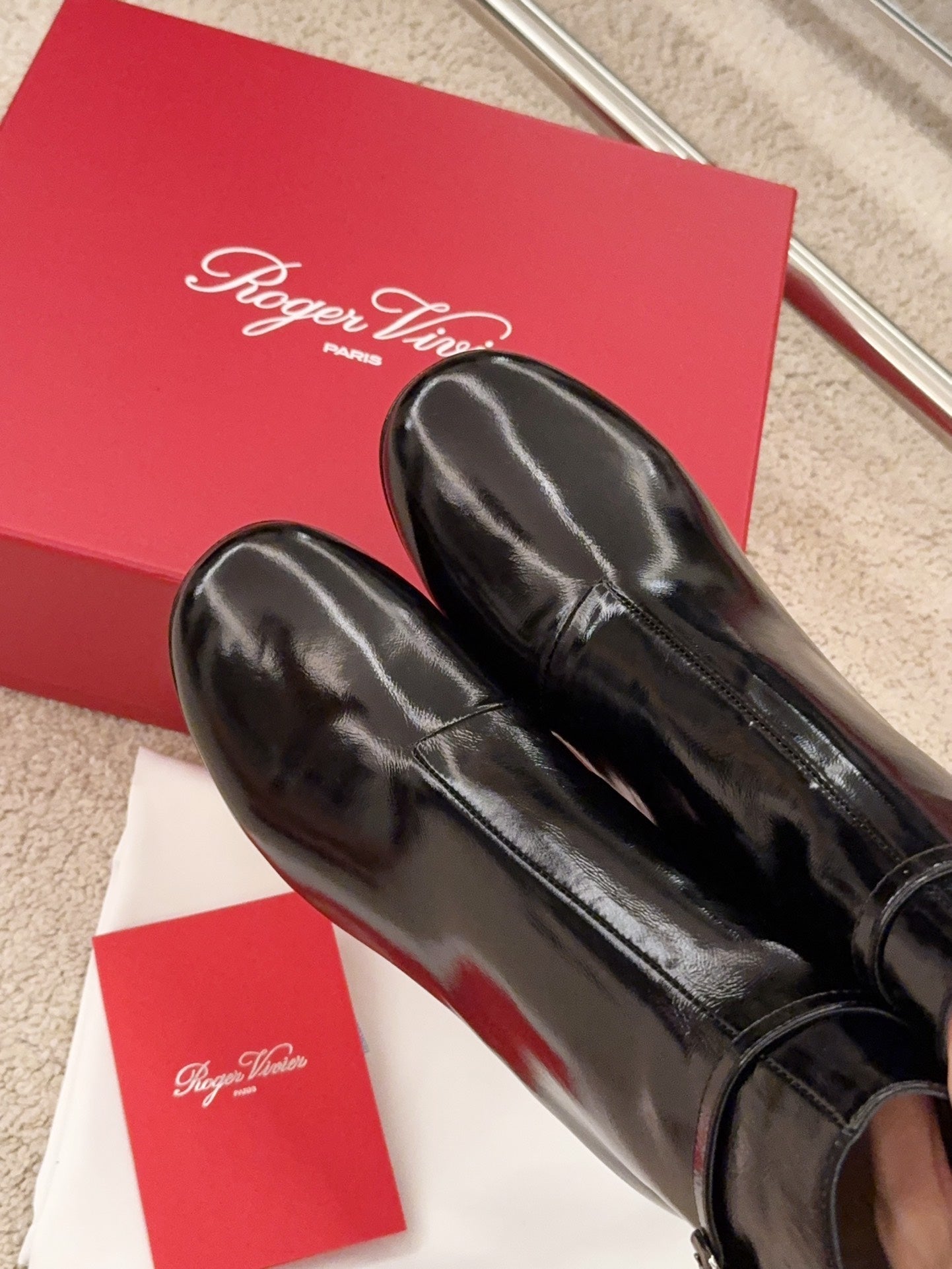 VIV' PODIUM BOOTIES IN BLACK LAMBSKIN - 34