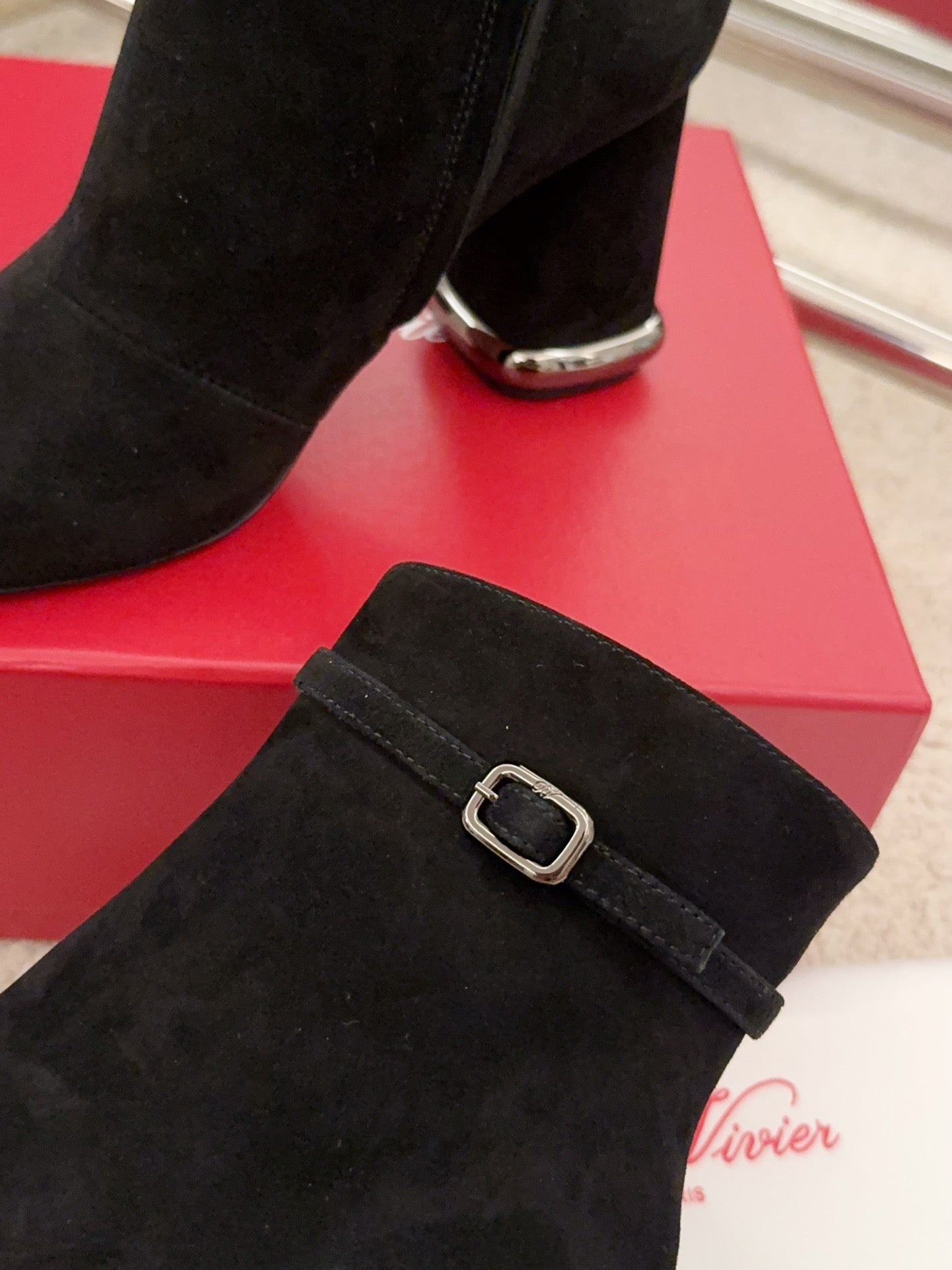 VIV' PODIUM BOOTIES IN BLACK SUEDE - 34
