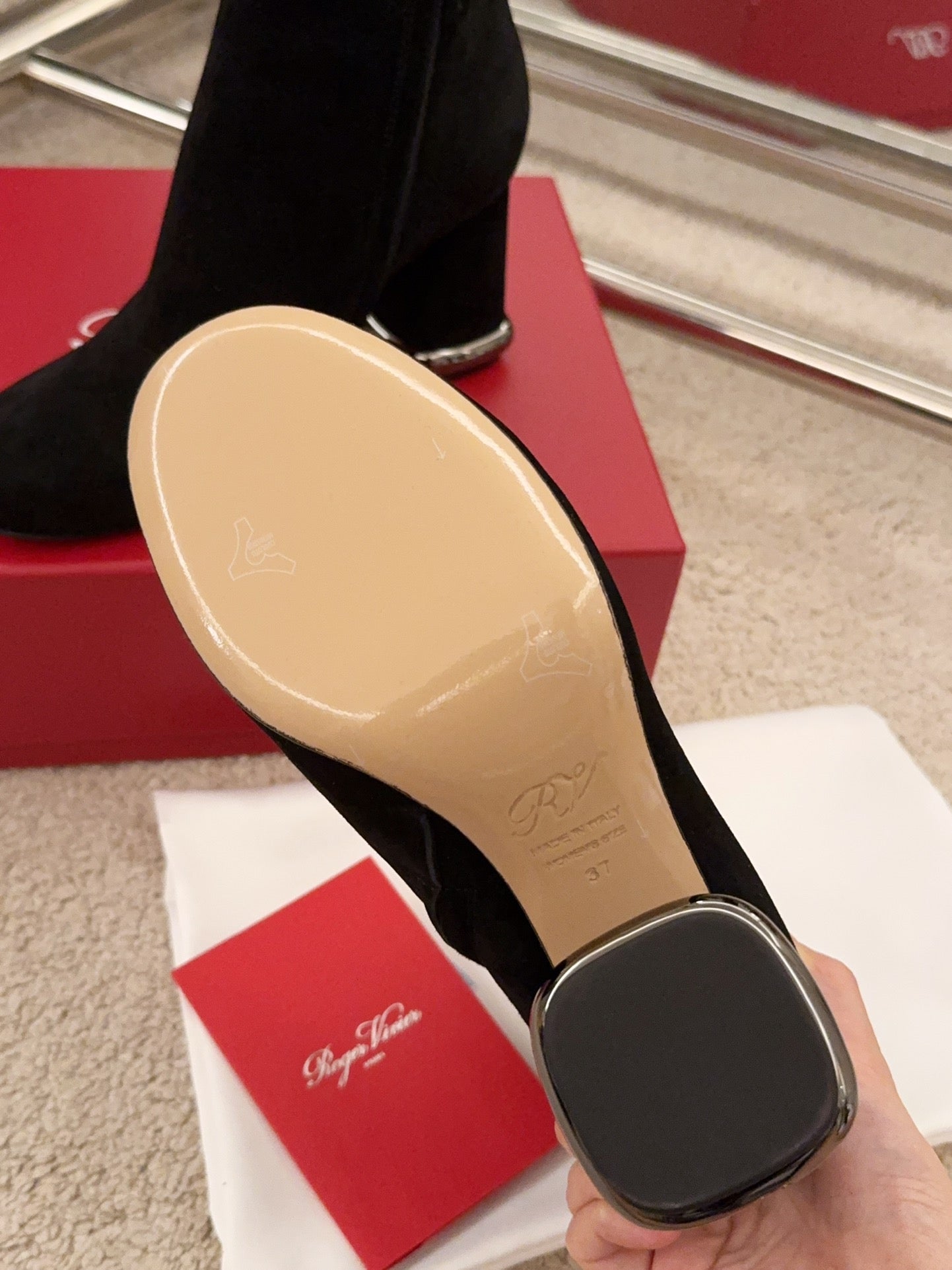 VIV' PODIUM BOOTIES IN BLACK SUEDE - 34