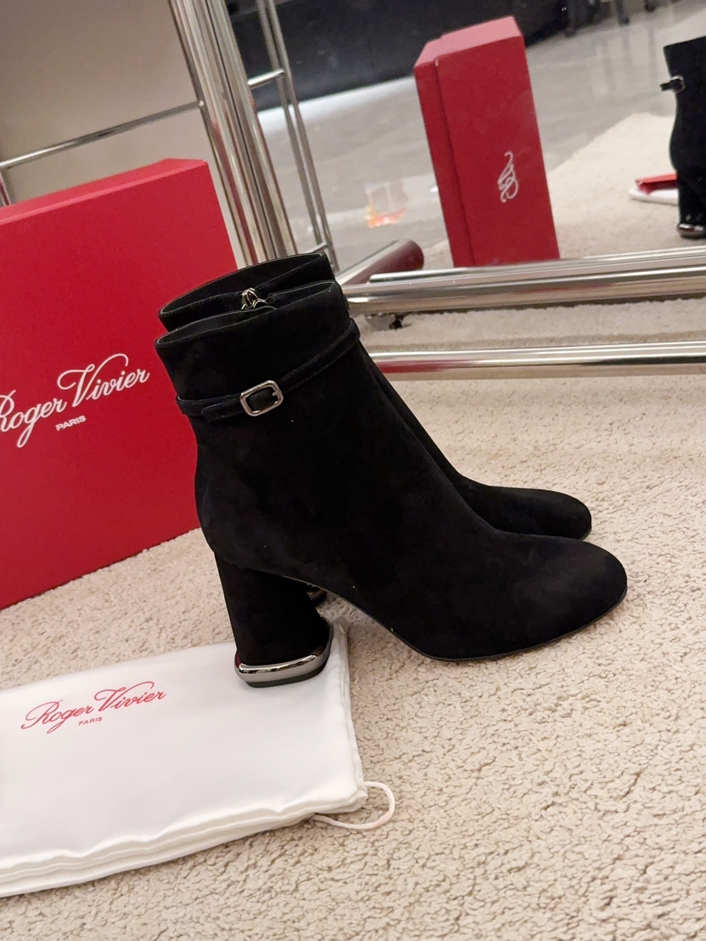 VIV' PODIUM BOOTIES IN BLACK SUEDE - 34