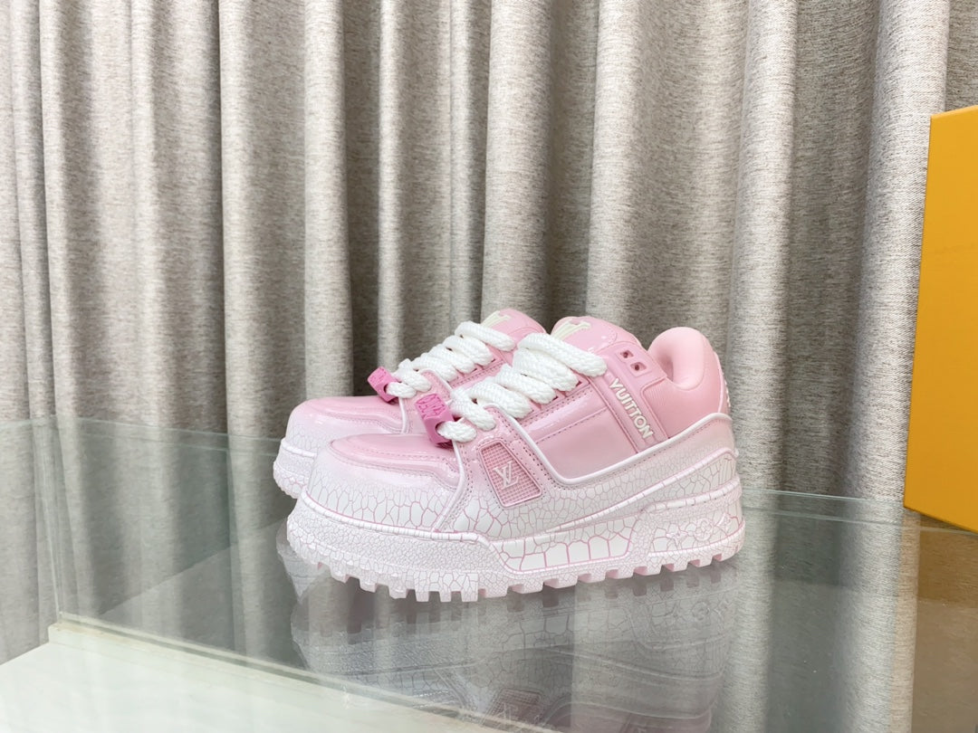 LV TRAINER PANG DING IN BABY PINK CALFSKIN - 35