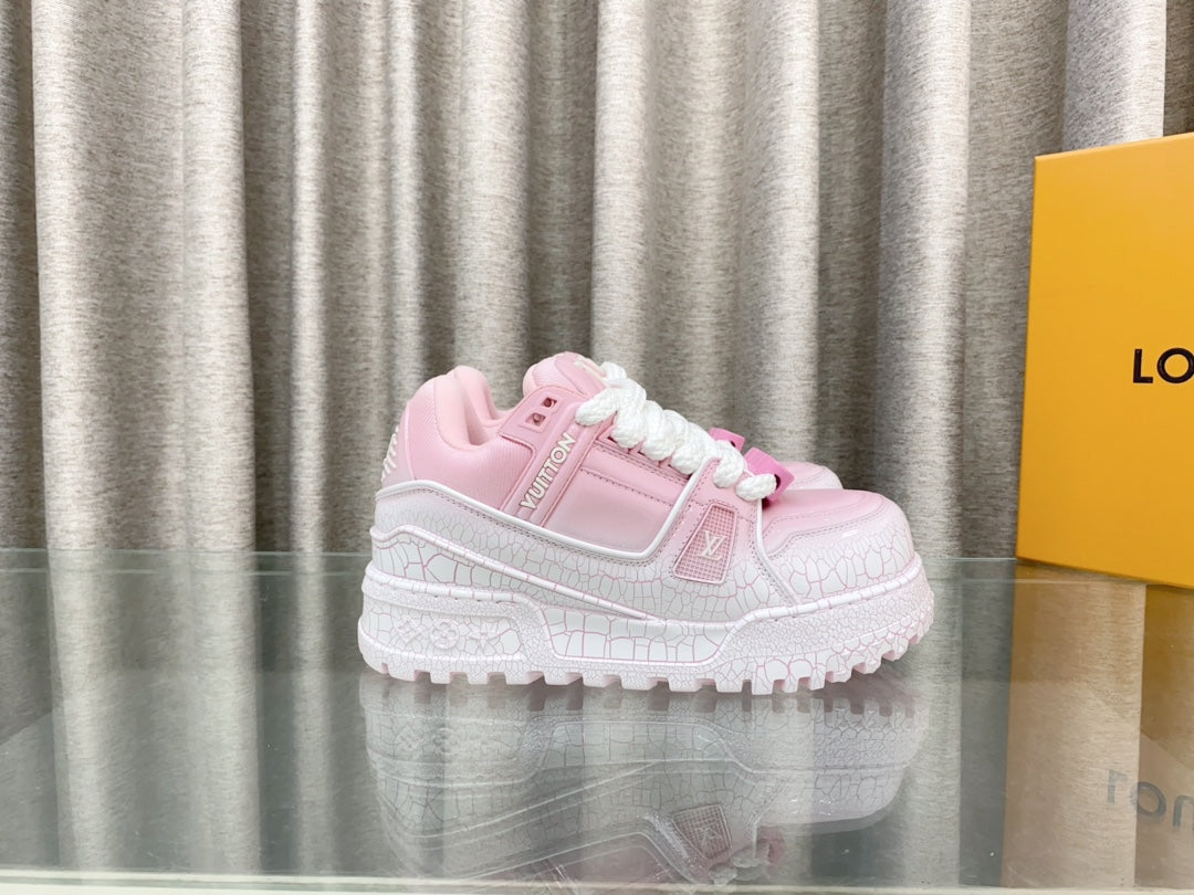 LV TRAINER PANG DING IN BABY PINK CALFSKIN - 35