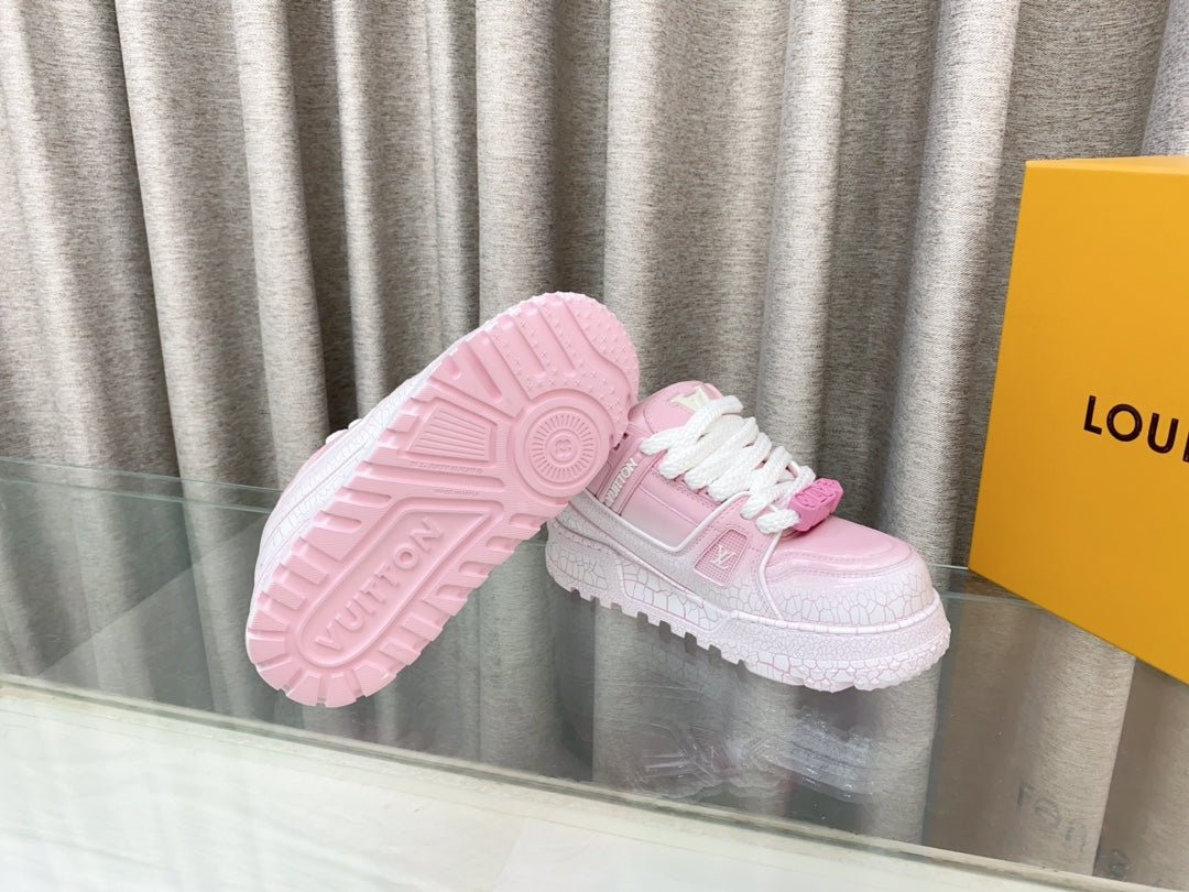 LV TRAINER PANG DING IN BABY PINK CALFSKIN - 35