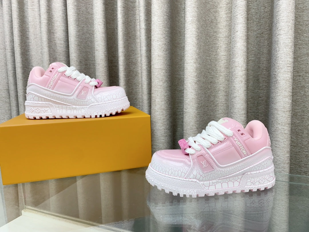 LV TRAINER PANG DING IN BABY PINK CALFSKIN - 35