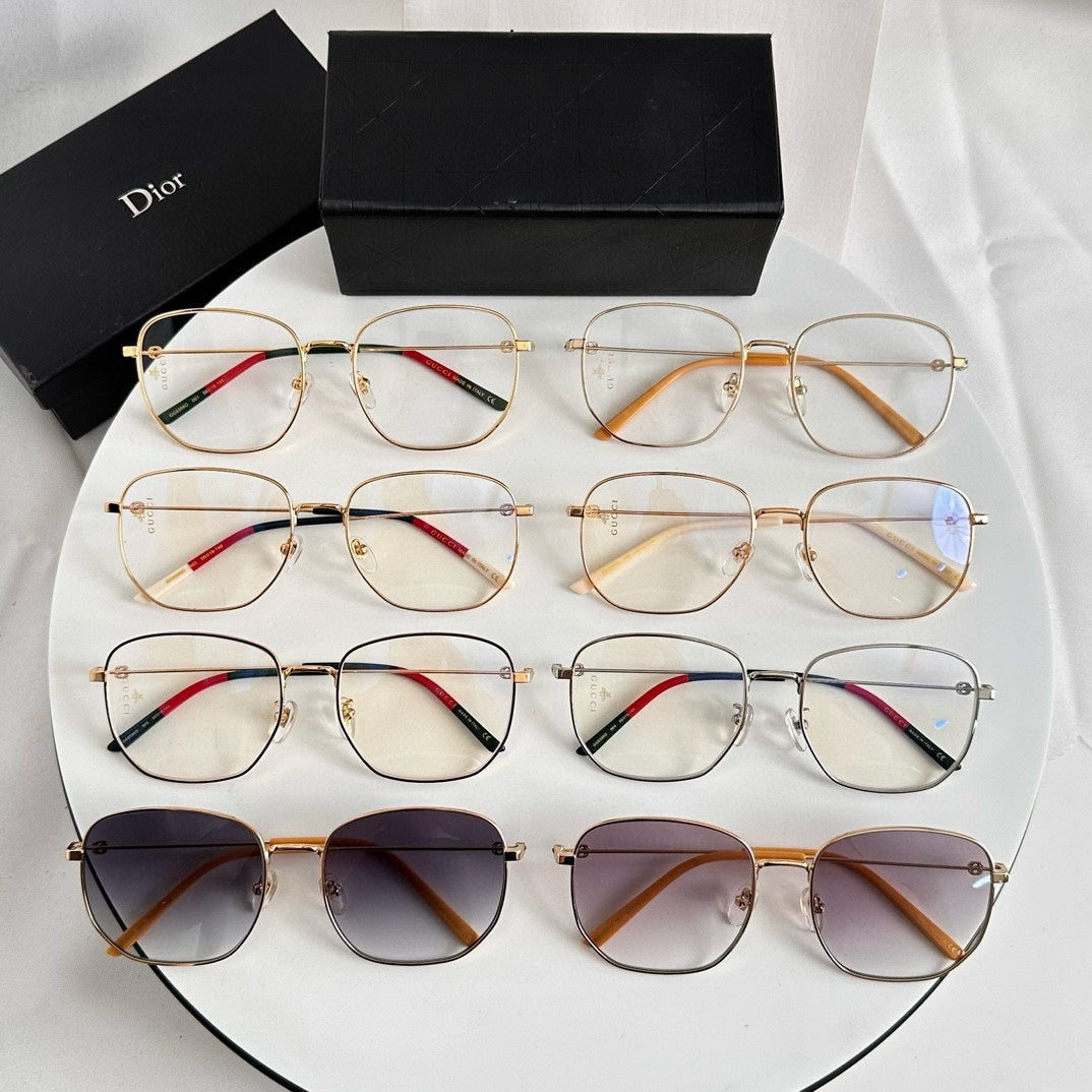 SQUARE FRAME SUNGLASSES GG0396O IN METAL - Gold/ orange