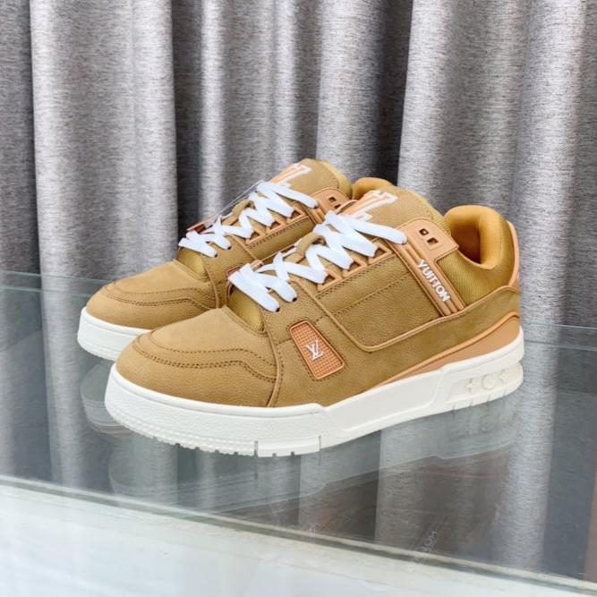 LV MAXI TRAINER IN CIDER BROWN SUEDE - 35
