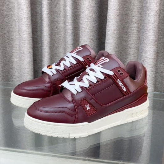 LV MAXI TRAINER IN GARNET RED CALFSKIN - 35