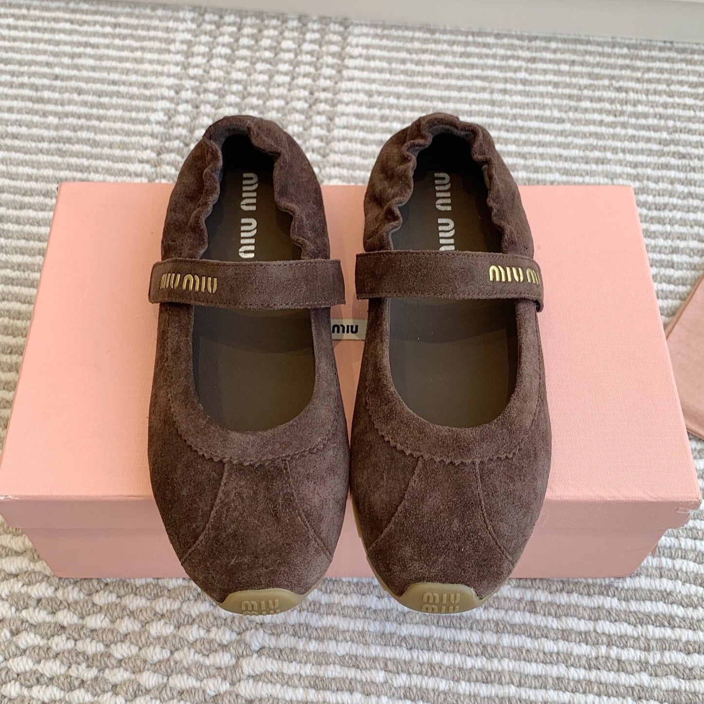 MARY JANE FLATS IN CHOCOLATE SUEDE - 35