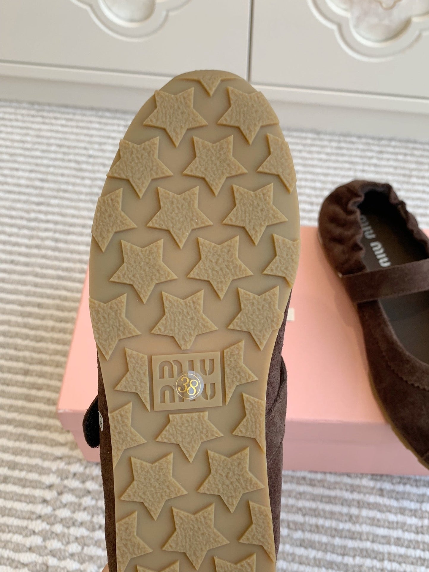 MARY JANE FLATS IN CHOCOLATE SUEDE - 35