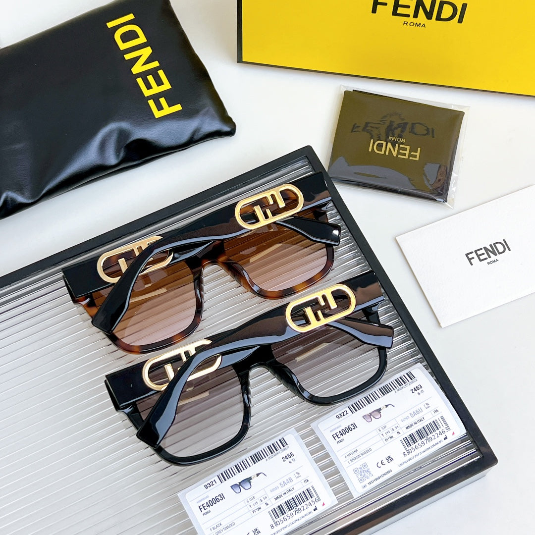 DIAGONAL SQUARE FRAME SUNGLASSES FE40063 IN ACETATE - Black