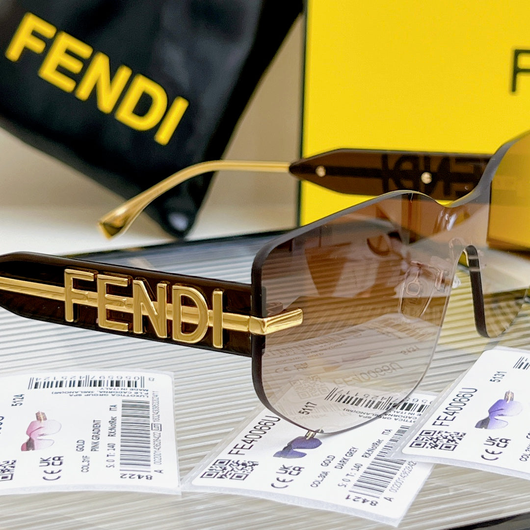 SQUARED RIMLESS VISOR SUNGLASSES FE40066U IN ACETATE AND METAL - Purple