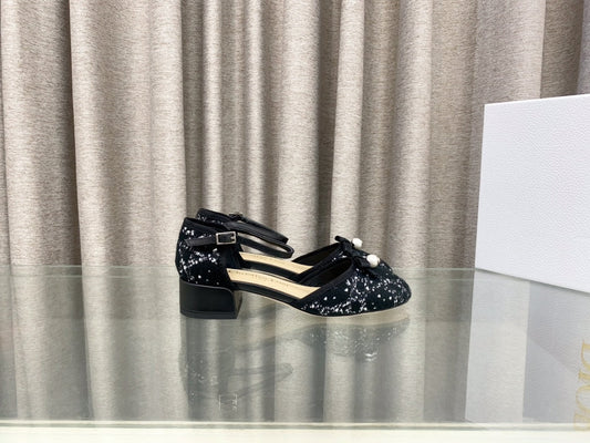 PEARL MARY JANE PUMP IN BLACK MIX WHITE TWEED 30 MM - 35