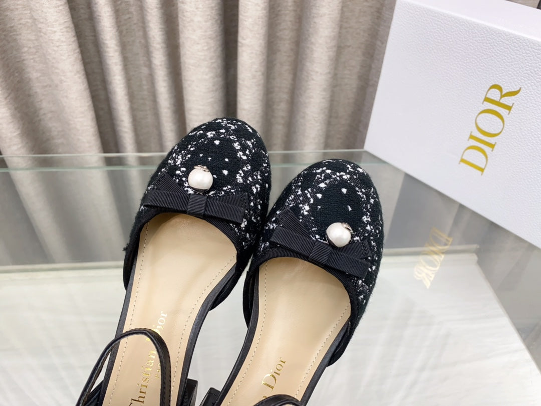 PEARL MARY JANE PUMP IN BLACK MIX WHITE TWEED 30 MM - 35