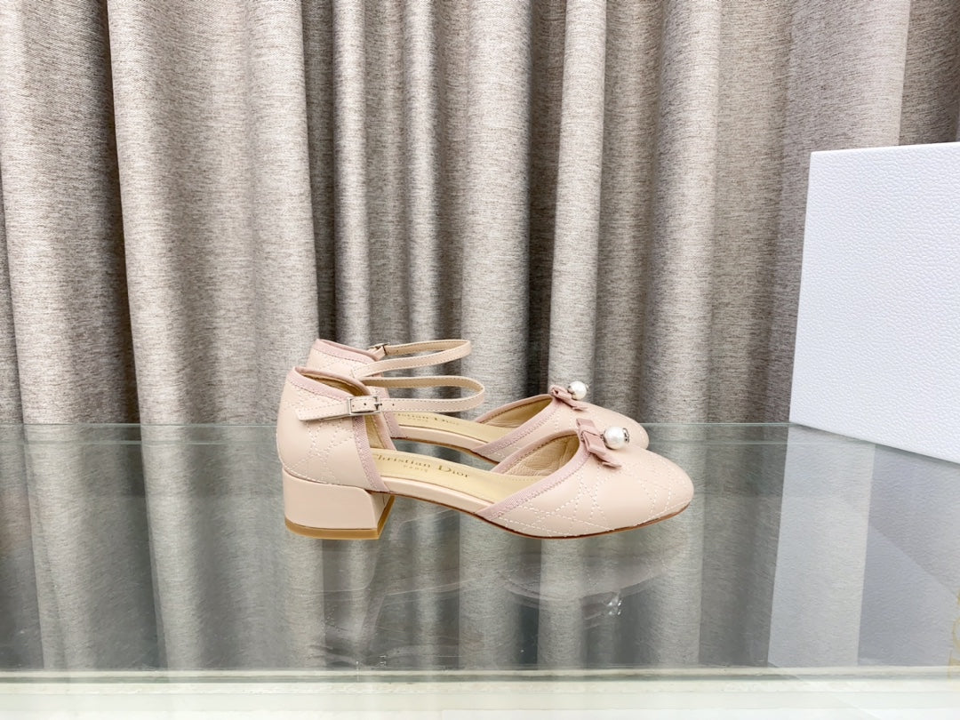 PEARL MARY JANE PUMP IN LIGHT PINK LAMBSKIN 30 MM - 35