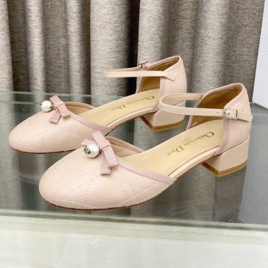 PEARL MARY JANE PUMP IN LIGHT PINK LAMBSKIN 30 MM - 35