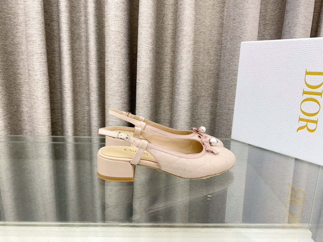 PEARL MARY JANE SLINGBACKS IN LIGHT PINK LAMBSKIN 30 MM - 35