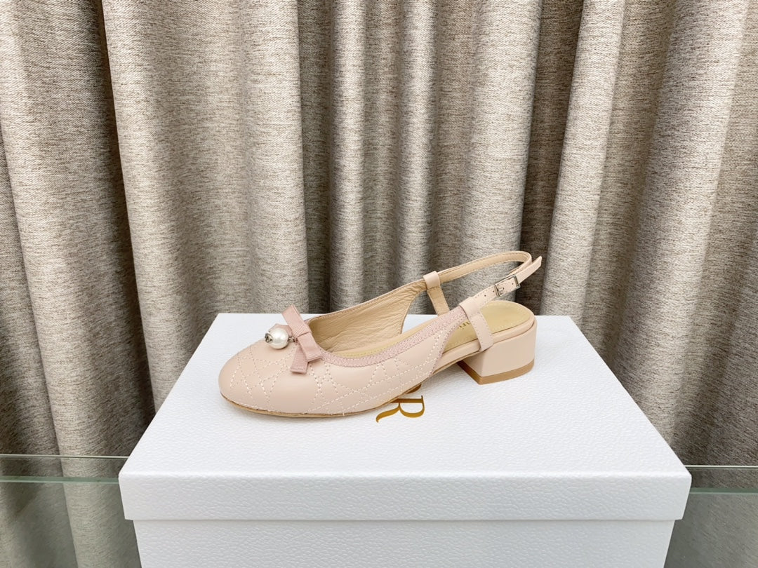 PEARL MARY JANE SLINGBACKS IN LIGHT PINK LAMBSKIN 30 MM - 35