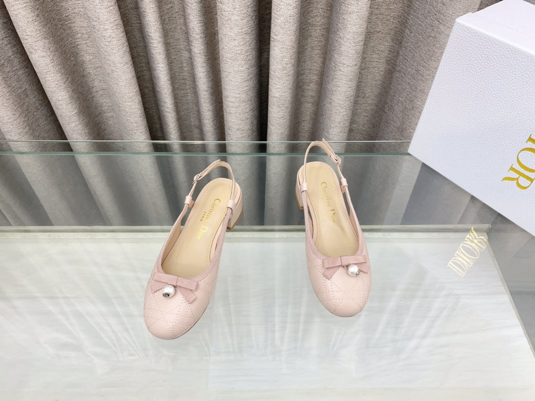 PEARL MARY JANE SLINGBACKS IN LIGHT PINK LAMBSKIN 30 MM - 35