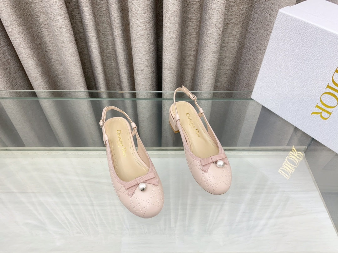 PEARL MARY JANE SLINGBACKS IN LIGHT PINK LAMBSKIN 30 MM - 35