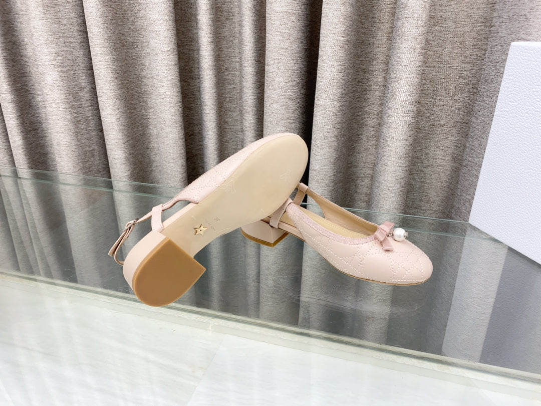 PEARL MARY JANE SLINGBACKS IN LIGHT PINK LAMBSKIN 30 MM - 35