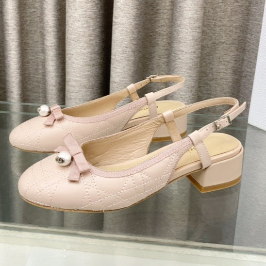 PEARL MARY JANE SLINGBACKS IN LIGHT PINK LAMBSKIN 30 MM - 35