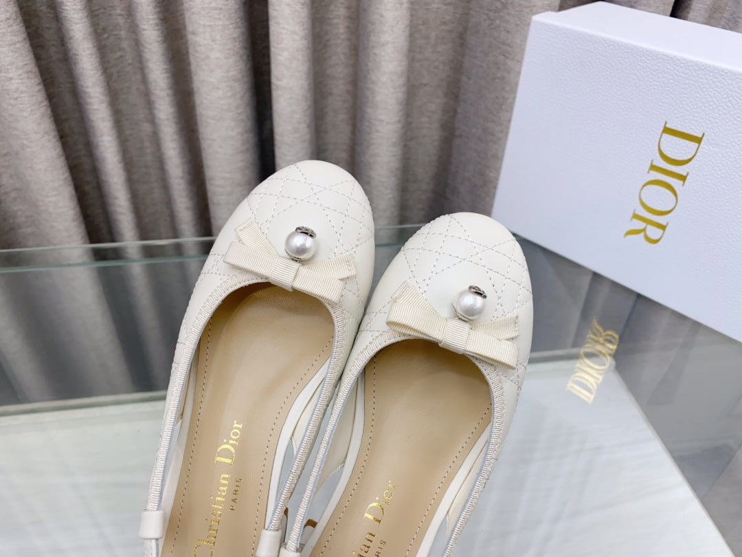 PEARL MARY JANE SLINGBACKS IN WHITE LAMBSKIN 30 MM - 35