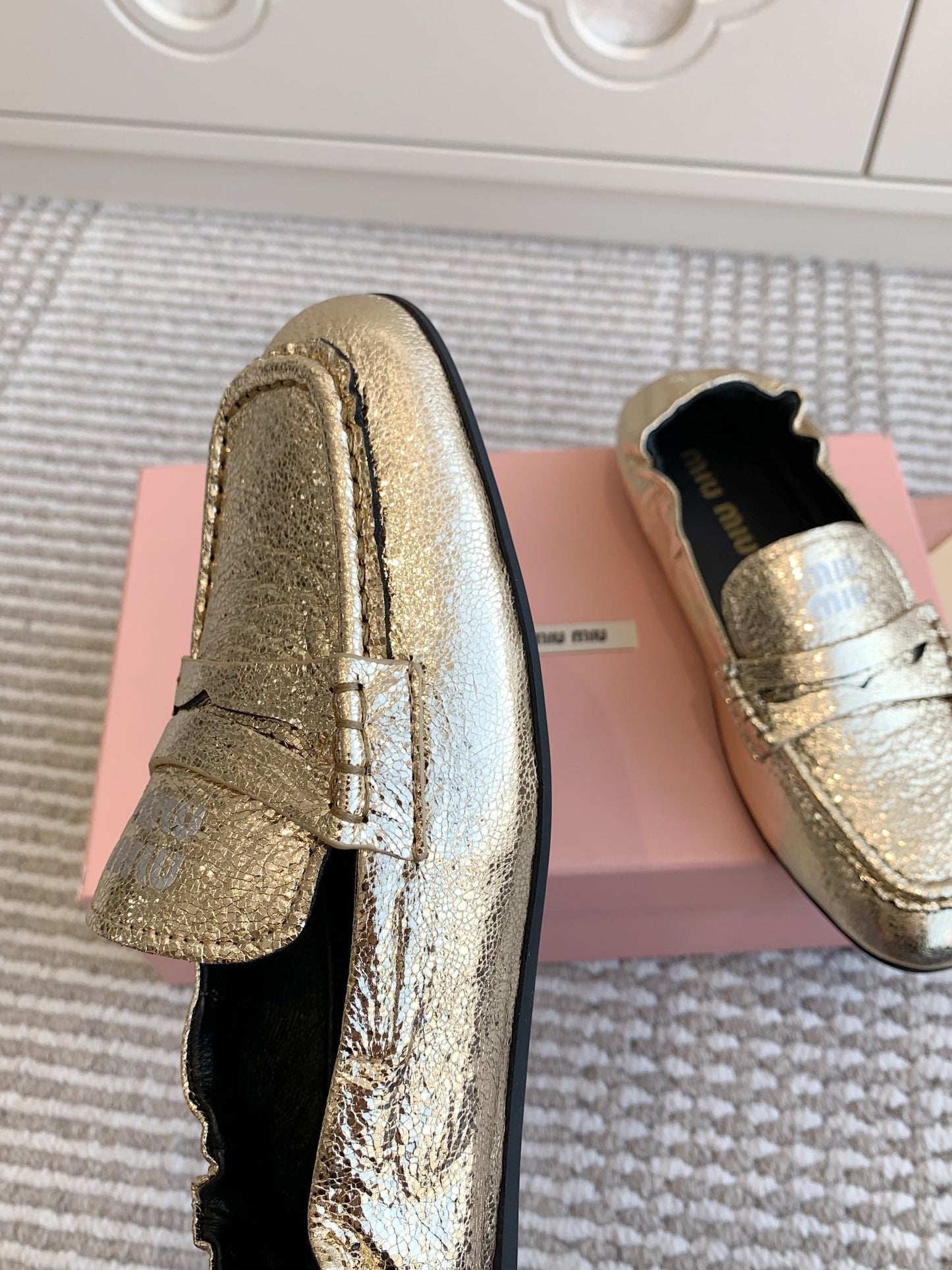 NAPPA LOAFERS IN GOLD METALLIC LAMBSKIN - 35