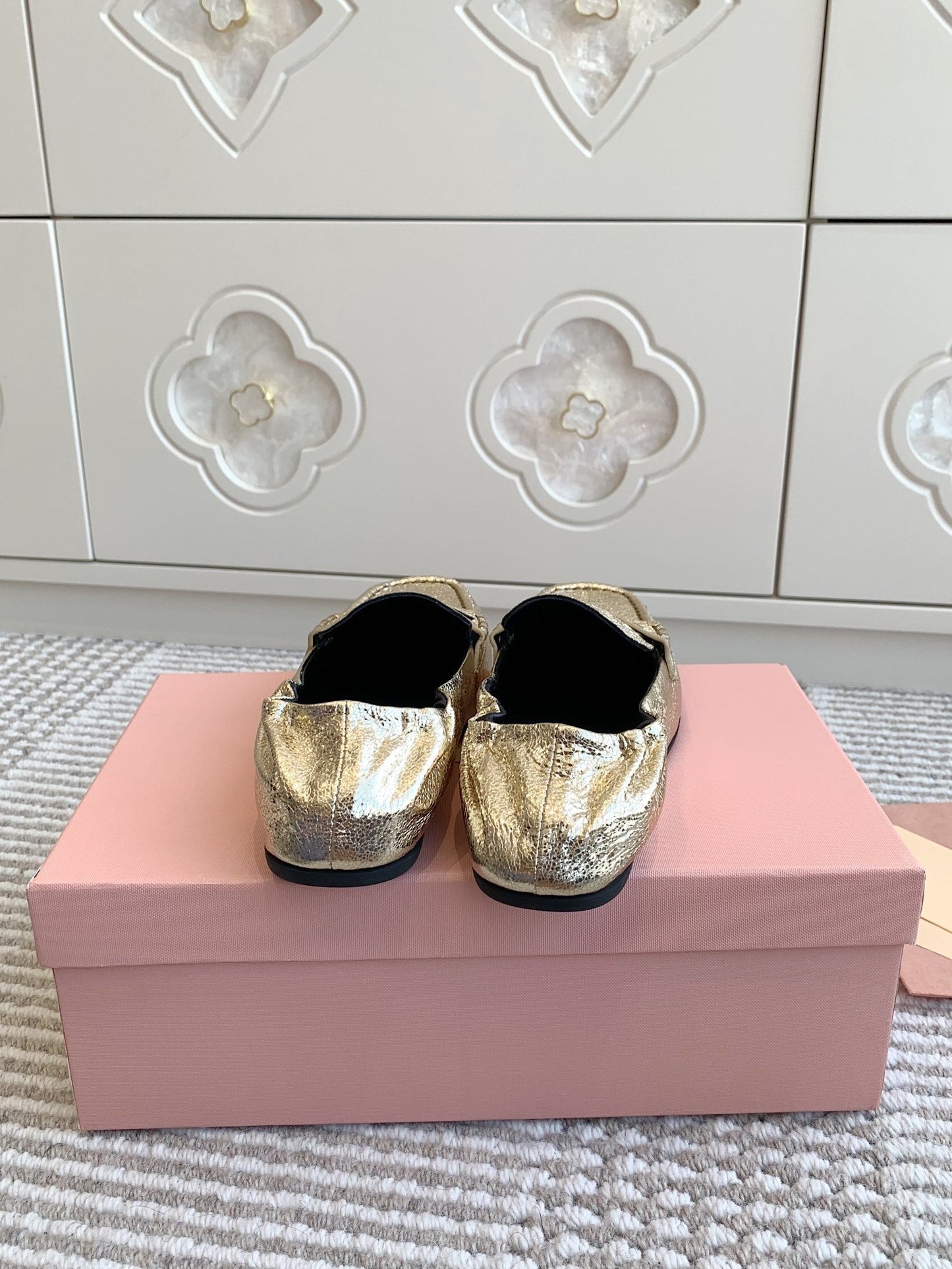 NAPPA LOAFERS IN GOLD METALLIC LAMBSKIN - 35