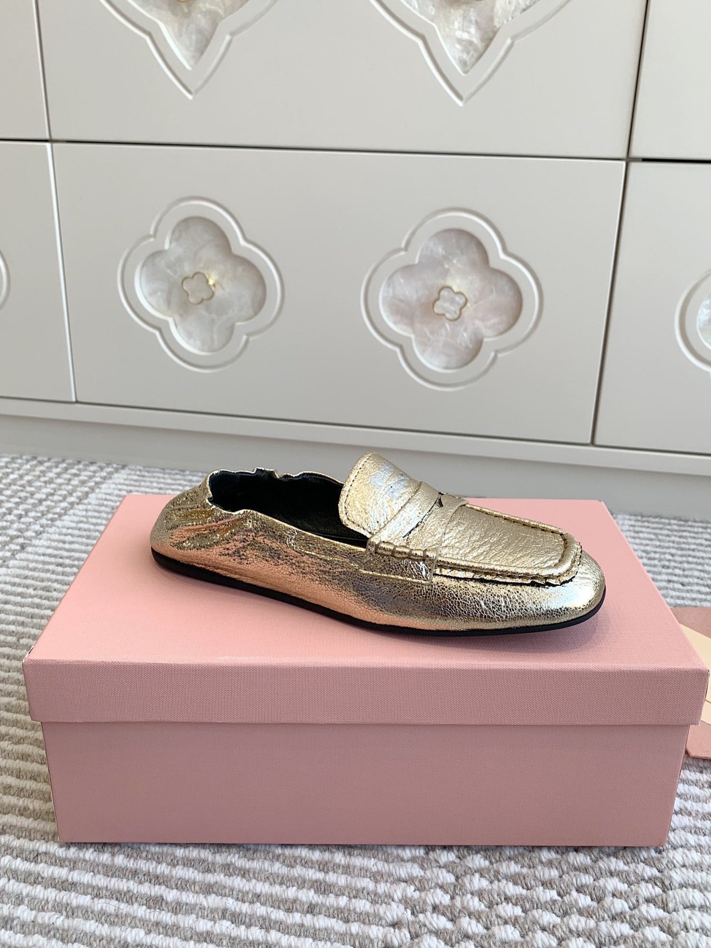NAPPA LOAFERS IN GOLD METALLIC LAMBSKIN - 35