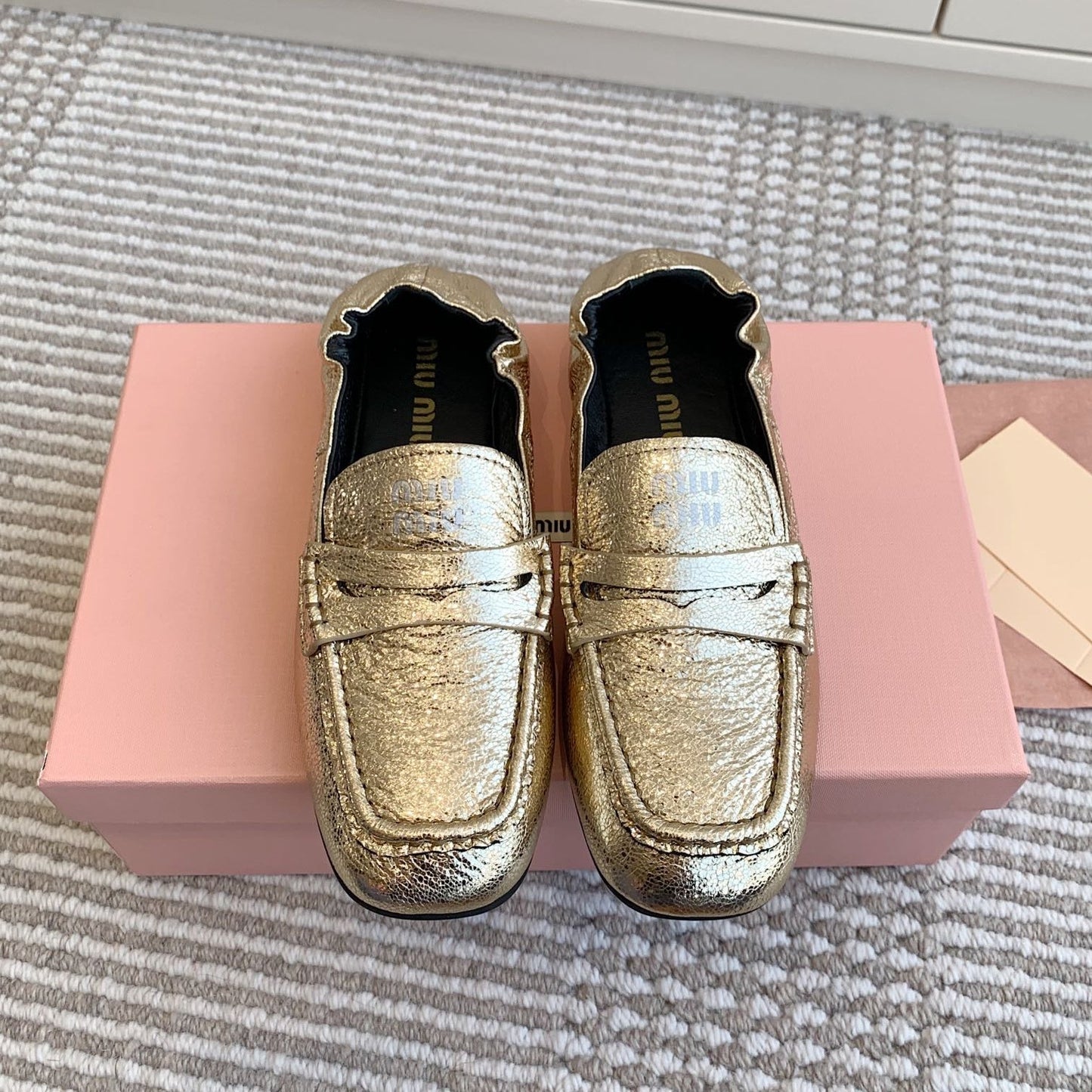 NAPPA LOAFERS IN GOLD METALLIC LAMBSKIN - 35