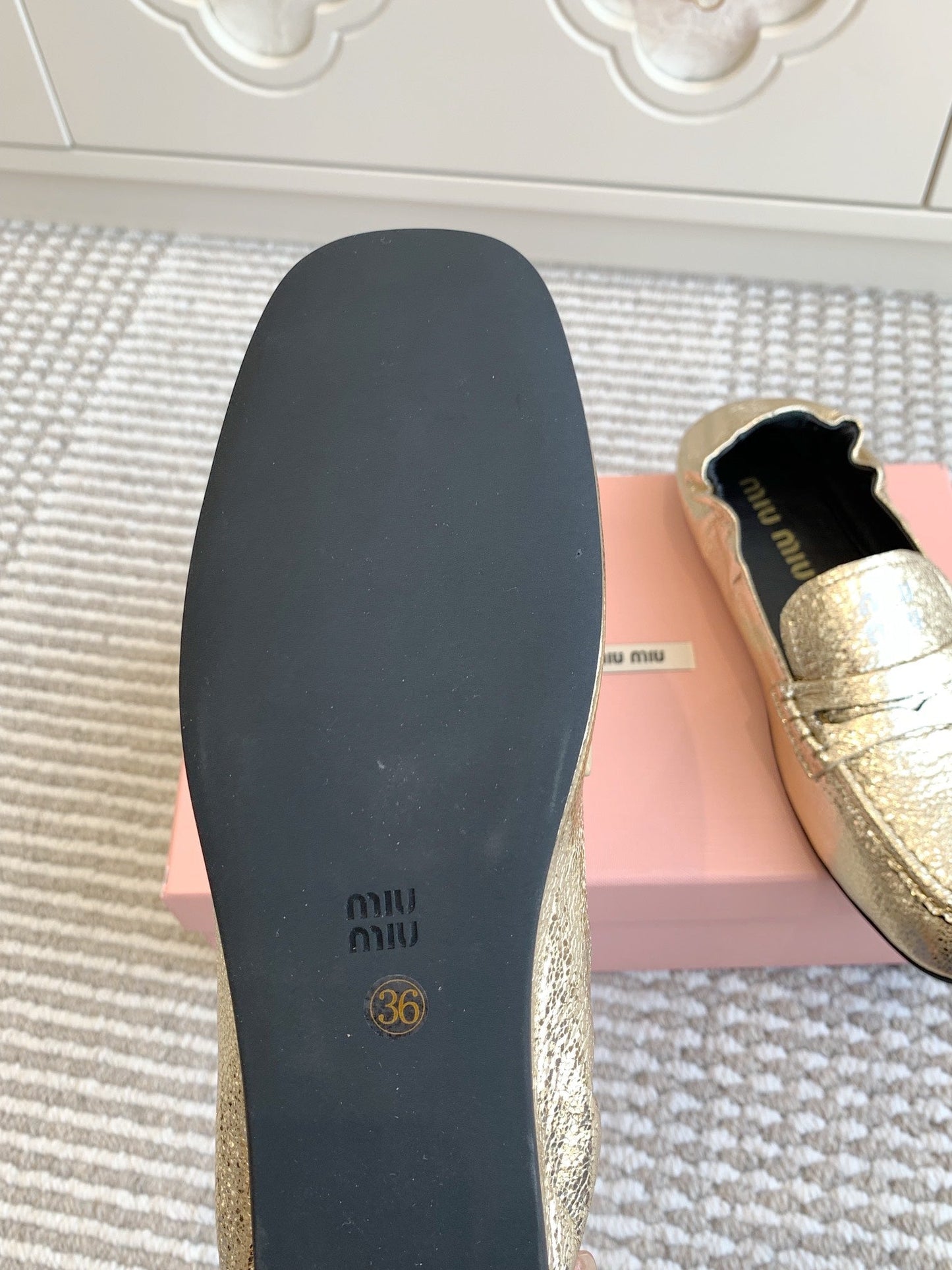 NAPPA LOAFERS IN GOLD METALLIC LAMBSKIN - 35