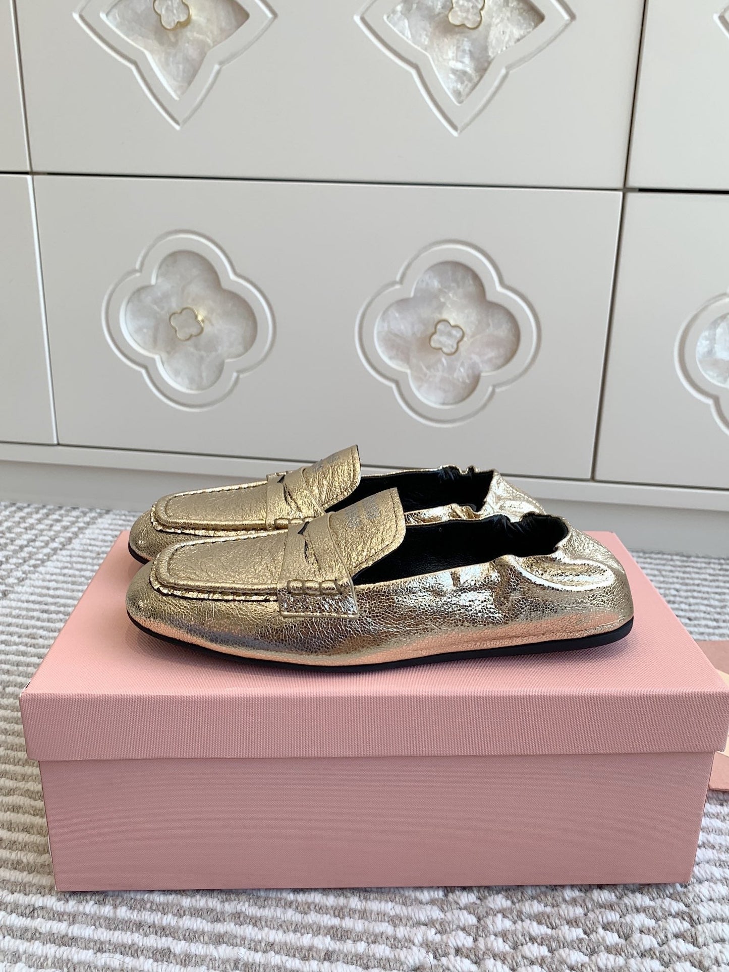 NAPPA LOAFERS IN GOLD METALLIC LAMBSKIN - 35