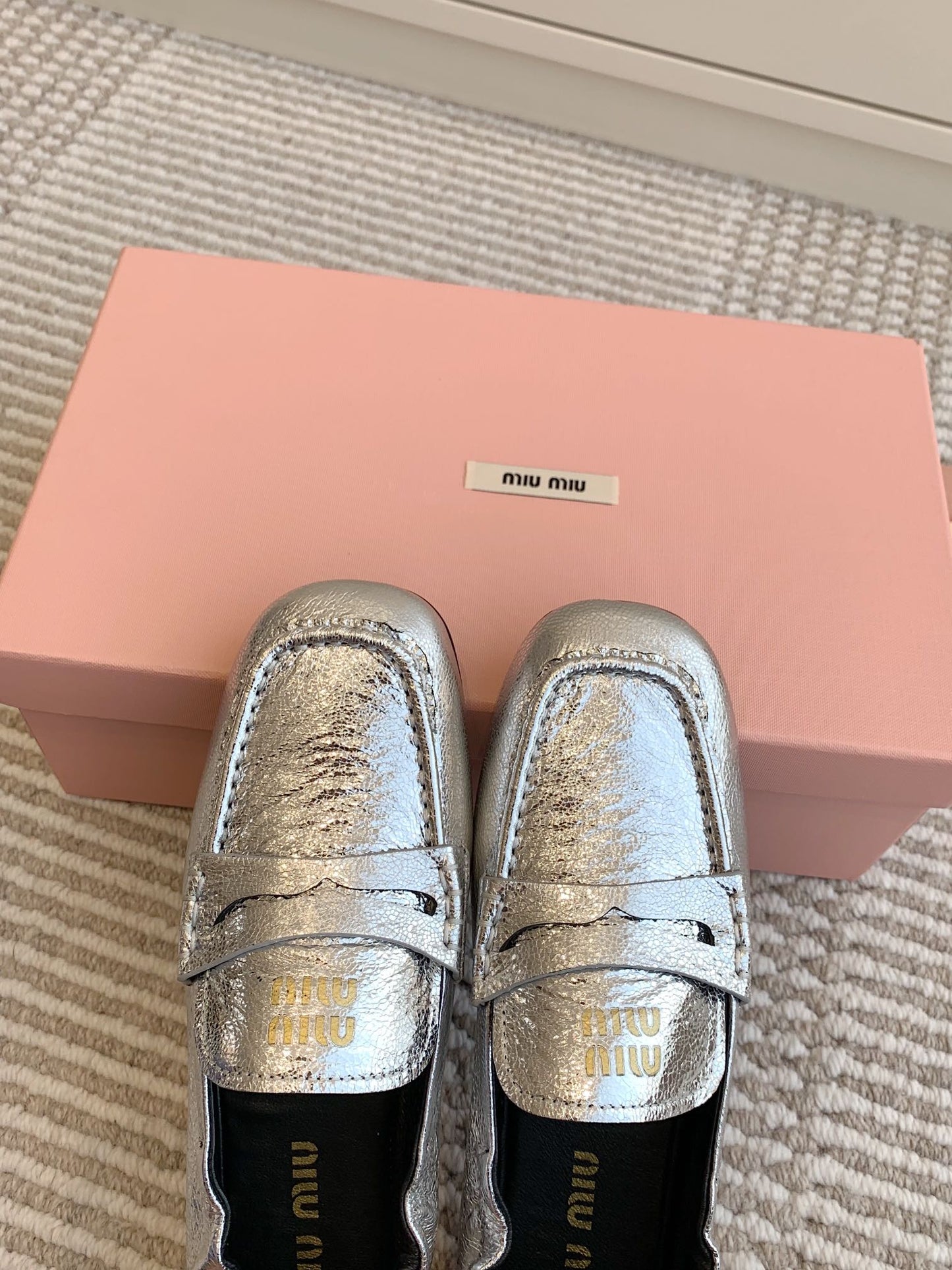 NAPPA LOAFERS IN SILVER METALLIC LAMBSKIN - 35