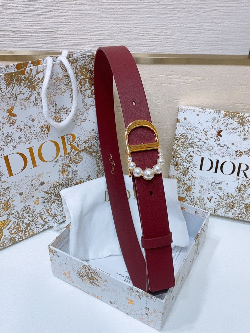 DIOR 25S BELT 30 MM IN RED CALFSKIN 586579 - 30