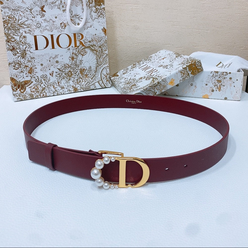 DIOR 25S BELT 30 MM IN RED CALFSKIN 586579 - 30