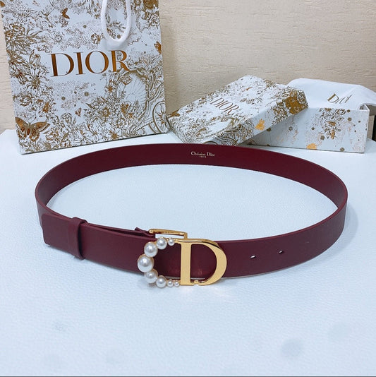 DIOR 25S BELT 30 MM IN RED CALFSKIN 586579 - 30