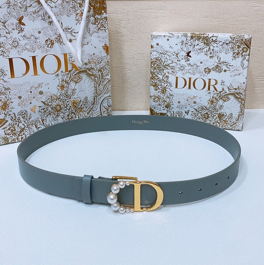 DIOR 25S BELT 30 MM IN SLATE BLUE CALFSKIN 586580 - 30