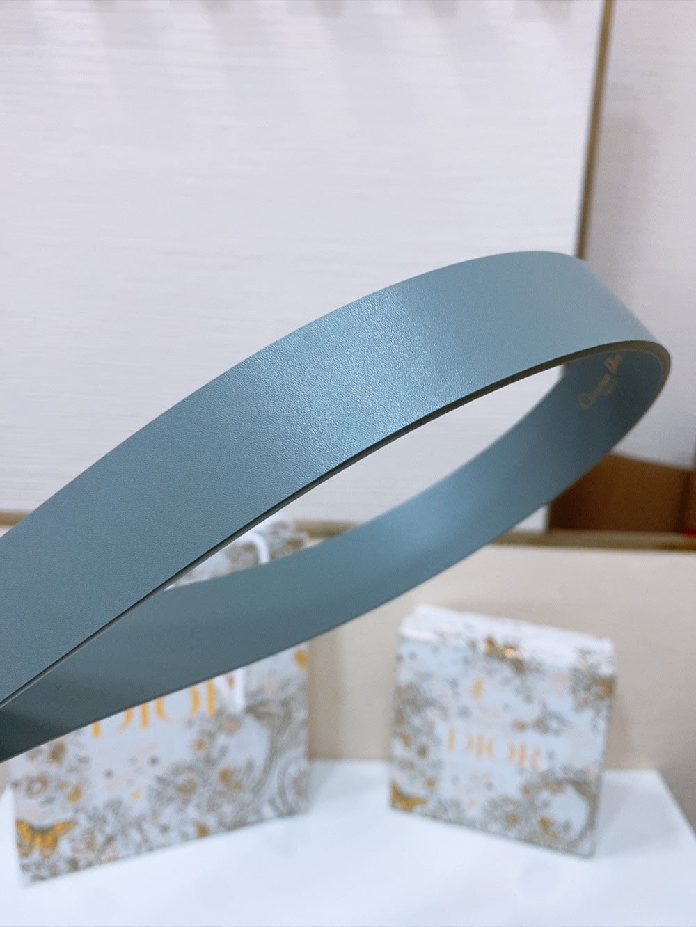 DIOR 25S BELT 30 MM IN SLATE BLUE CALFSKIN 586580 - 30