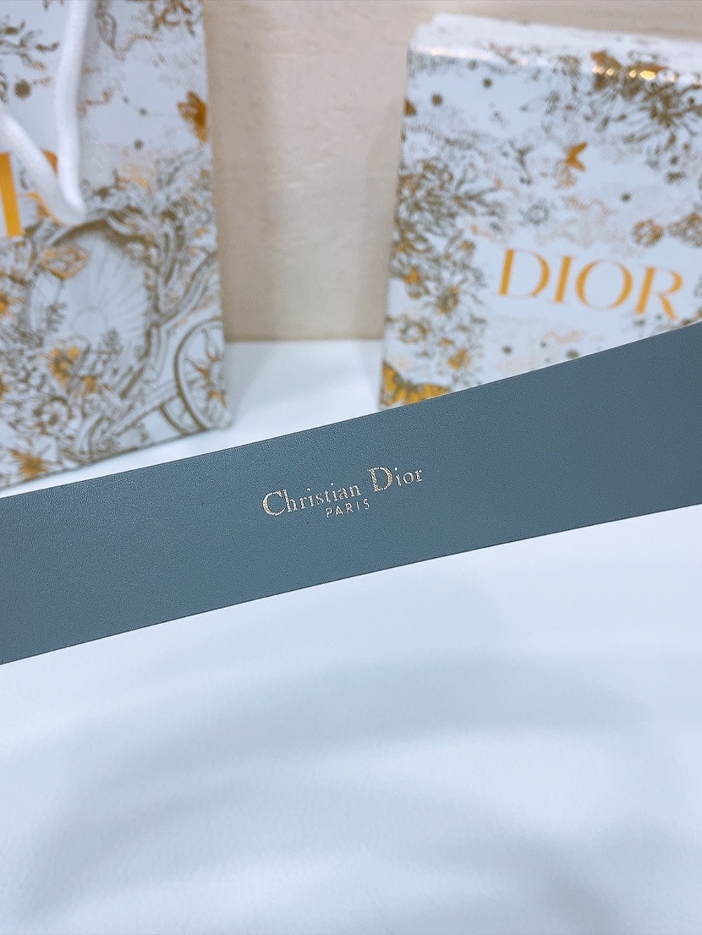 DIOR 25S BELT 30 MM IN SLATE BLUE CALFSKIN 586580 - 30