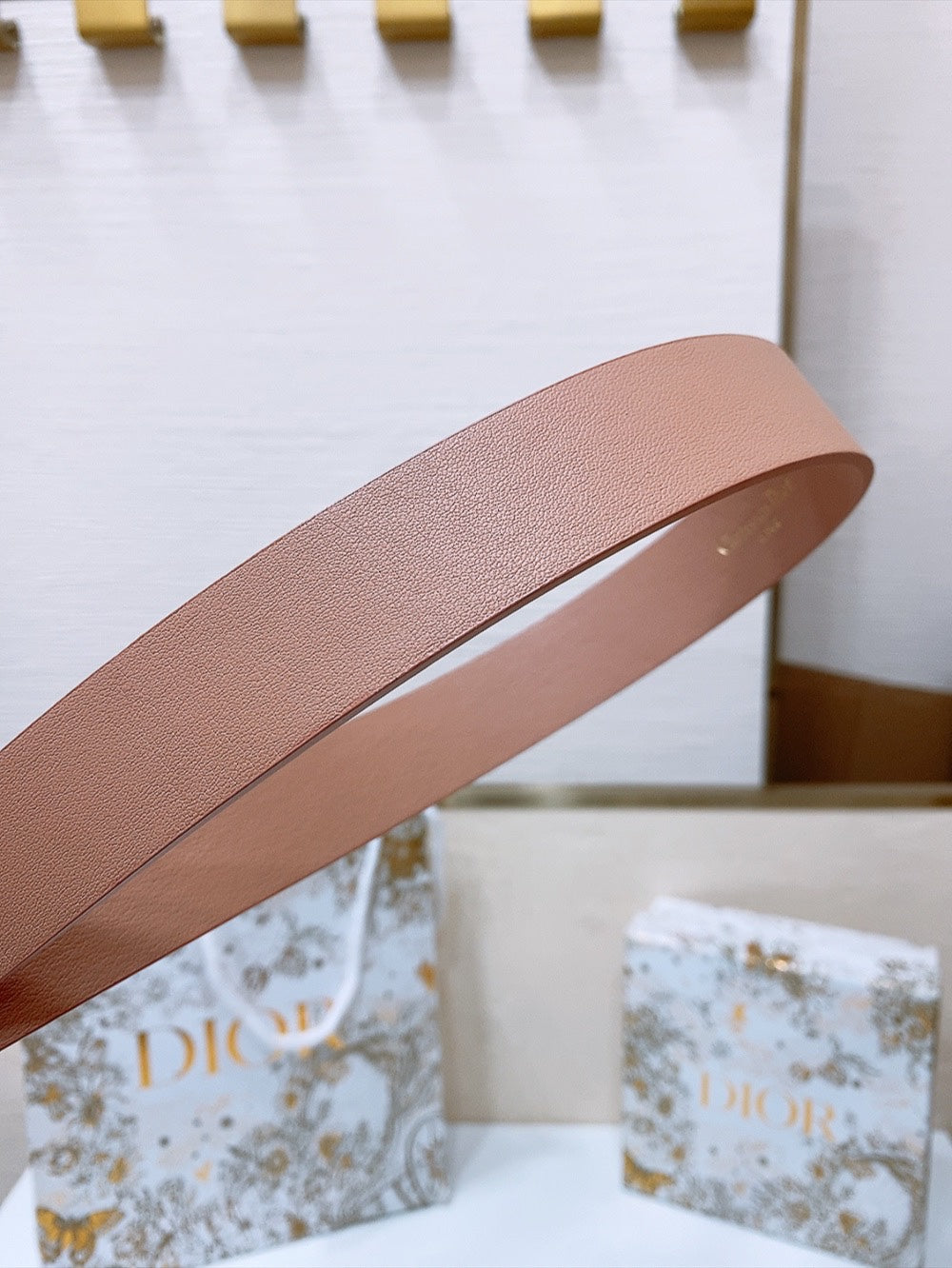 DIOR 25S BELT 30 MM IN DUSTY PINK CALFSKIN 586581 - 30