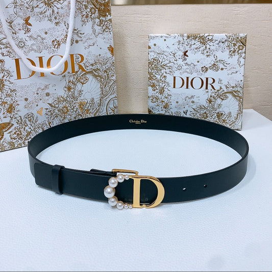 DIOR 25S BELT 30 MM IN BLACK CALFSKIN 586583 - 30