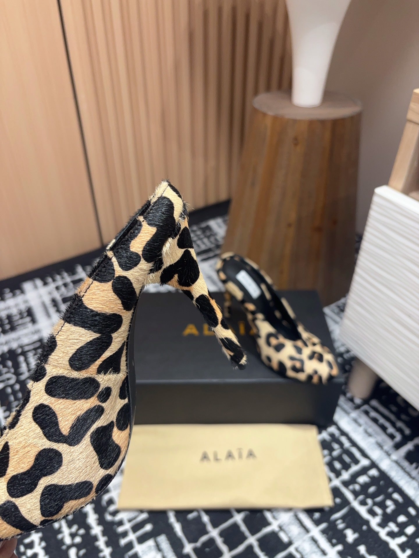 HIGH-HEEL 10 CM MULES IN CRYSLEOPARD PONY HAIR - 35