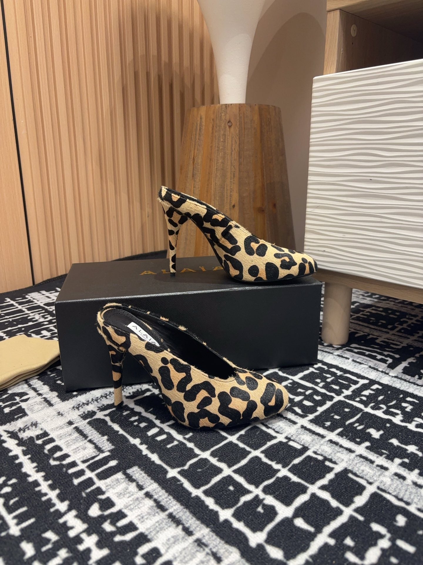 HIGH-HEEL 10 CM MULES IN CRYSLEOPARD PONY HAIR - 35