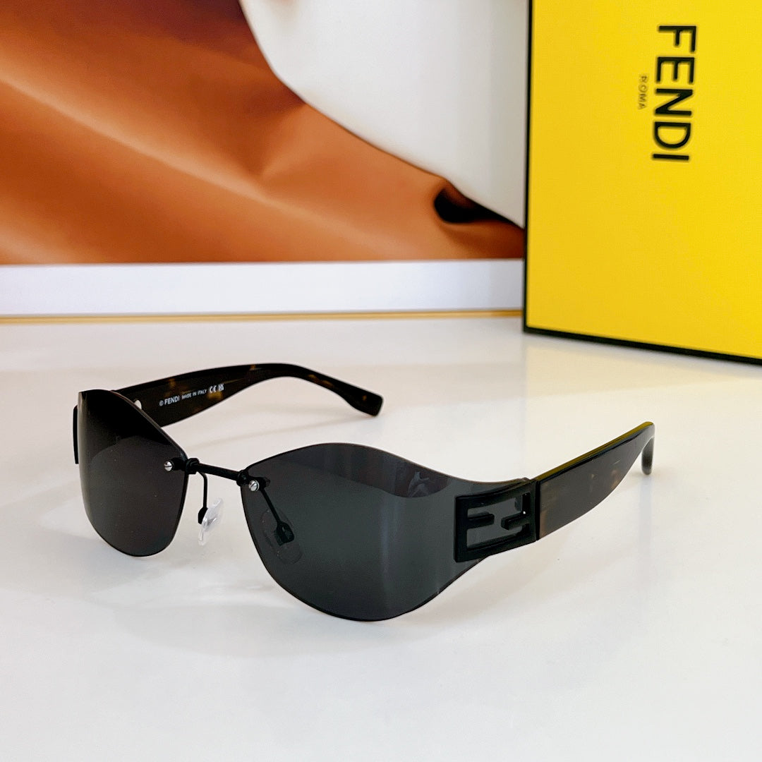 BAGUETTE CHUNKY SUNGLASSES FE40159U IN METAL AND ACETATE - Brown