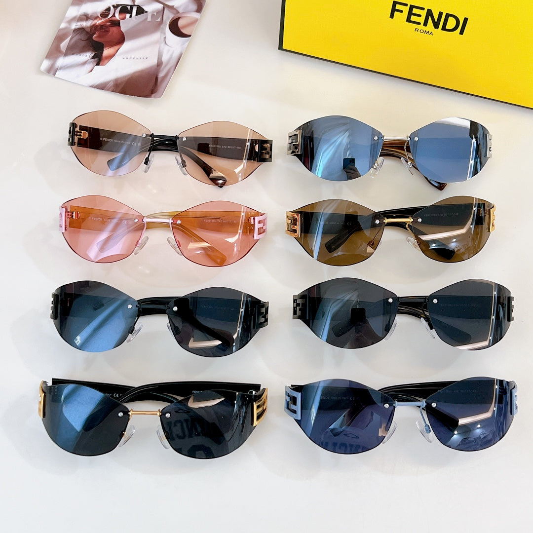 BAGUETTE CHUNKY SUNGLASSES FE40159U IN METAL AND ACETATE - Brown