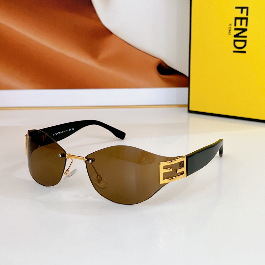BAGUETTE CHUNKY SUNGLASSES FE40159U IN METAL AND ACETATE - Brown
